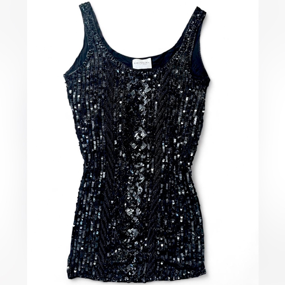 Emanuel Ungaro Black Sequin Mini Dress